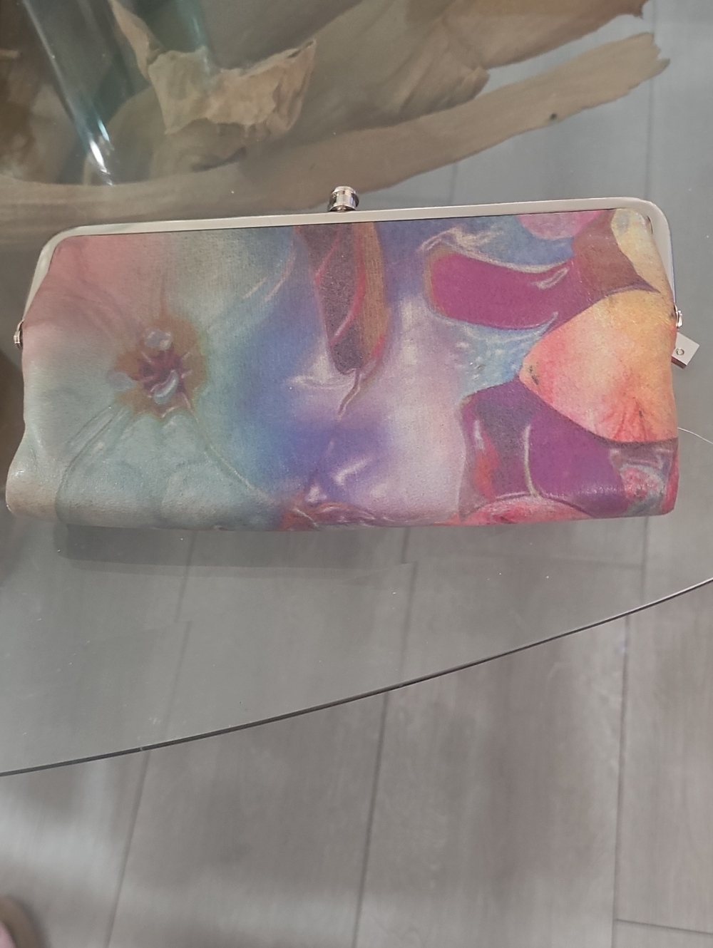 HOBO Lauren Multicolor Floral Satin Kiss-Lock Clutch